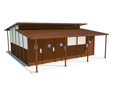 Noosa Multi Amenity Toilet Building with Evening Haze and Terrain colour scheme